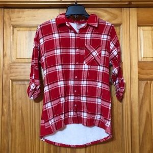 No Boundaries red flannel with Sherpa lining NWT